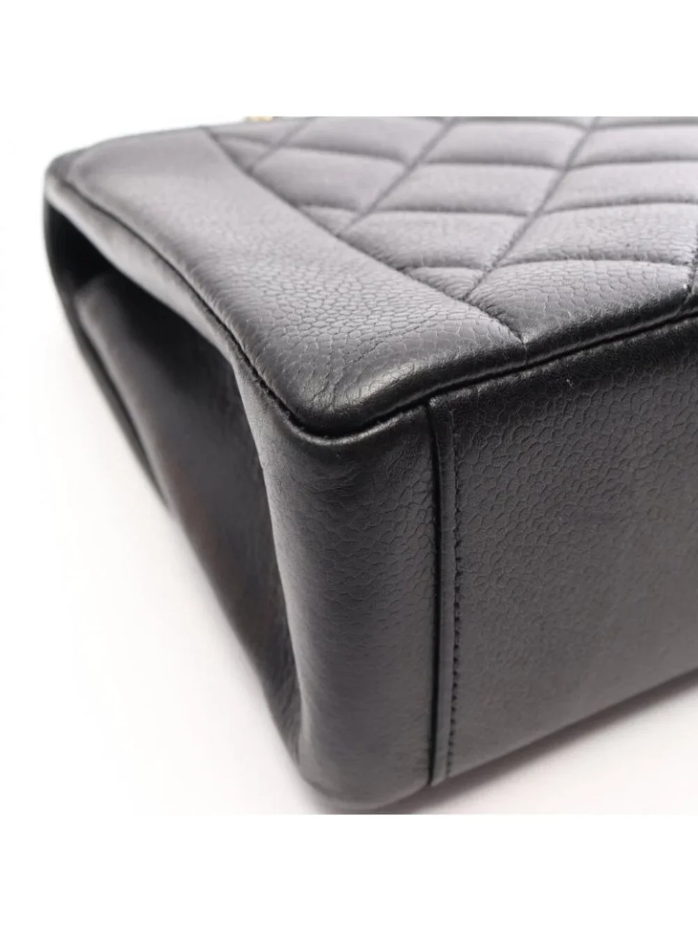 Chanel Shoulder Bag Quilted Diana Flap Black Caviar Leather Chain